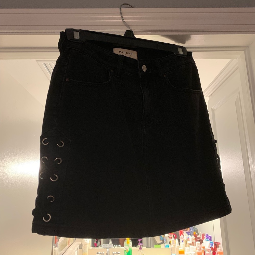 Black jean skirt